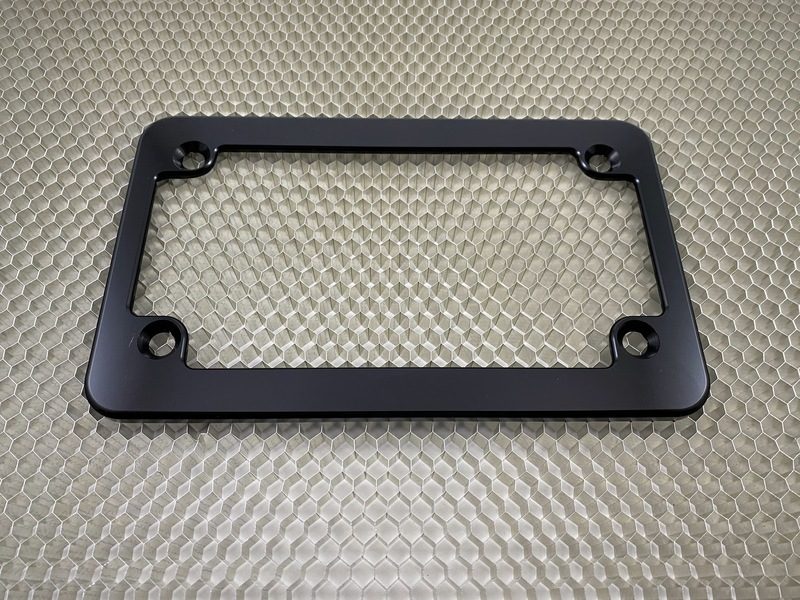 Motorcycle CNC Machined Aluminum Slim Line License Plate Frame - Black